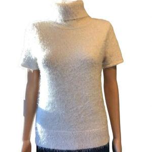 New York & Company Turtleneck Faux-fur Soft n Comfortable Women Sweater Size S